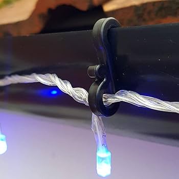 20 x Black Guttering Hanging Clips / S Clips for String Lights