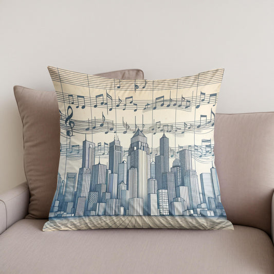 Melodic Skyline Cotton Cushion