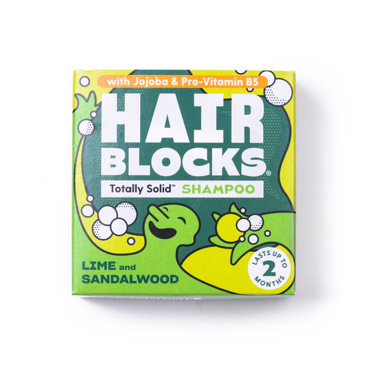 Hair Blocks Solid Shampoo Lime & Sandalwood - Plastic Free Vegan Shampoo Bars