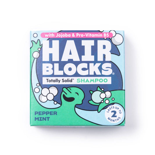 Hair Blocks Solid Shampoo Peppermint - Plastic Free Vegan Shampoo Bars