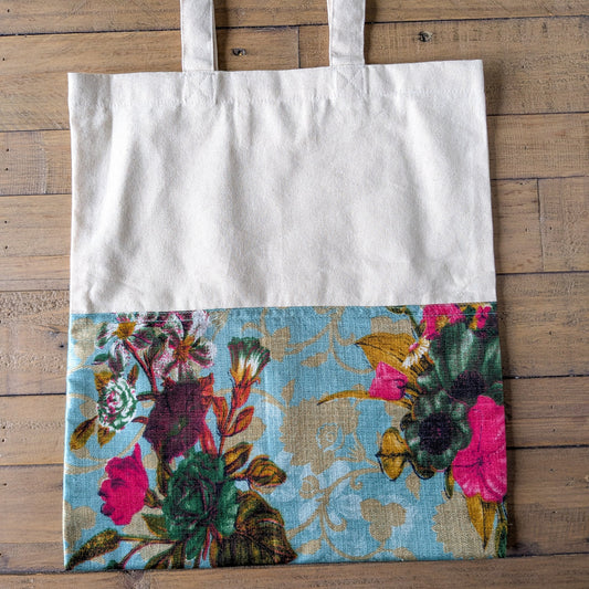 Half sari, half cotton tote bag, ethically handmade in India