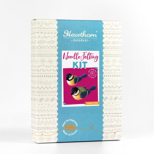 Great Tits Bird Needle Felting Kit for Beginners