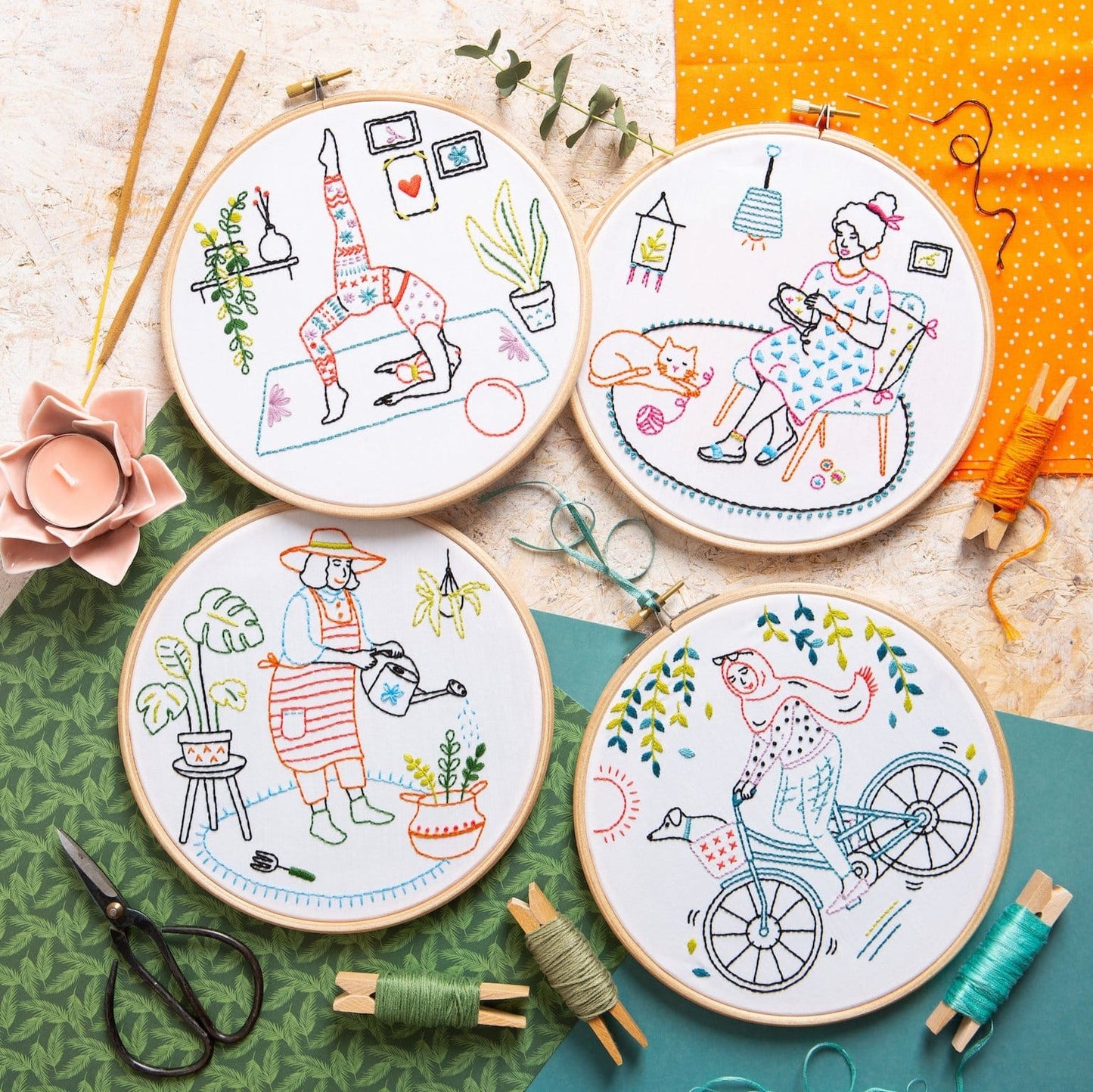 Off-Piste - Skiing and Snowboarding Embroidery Kit for Beginners