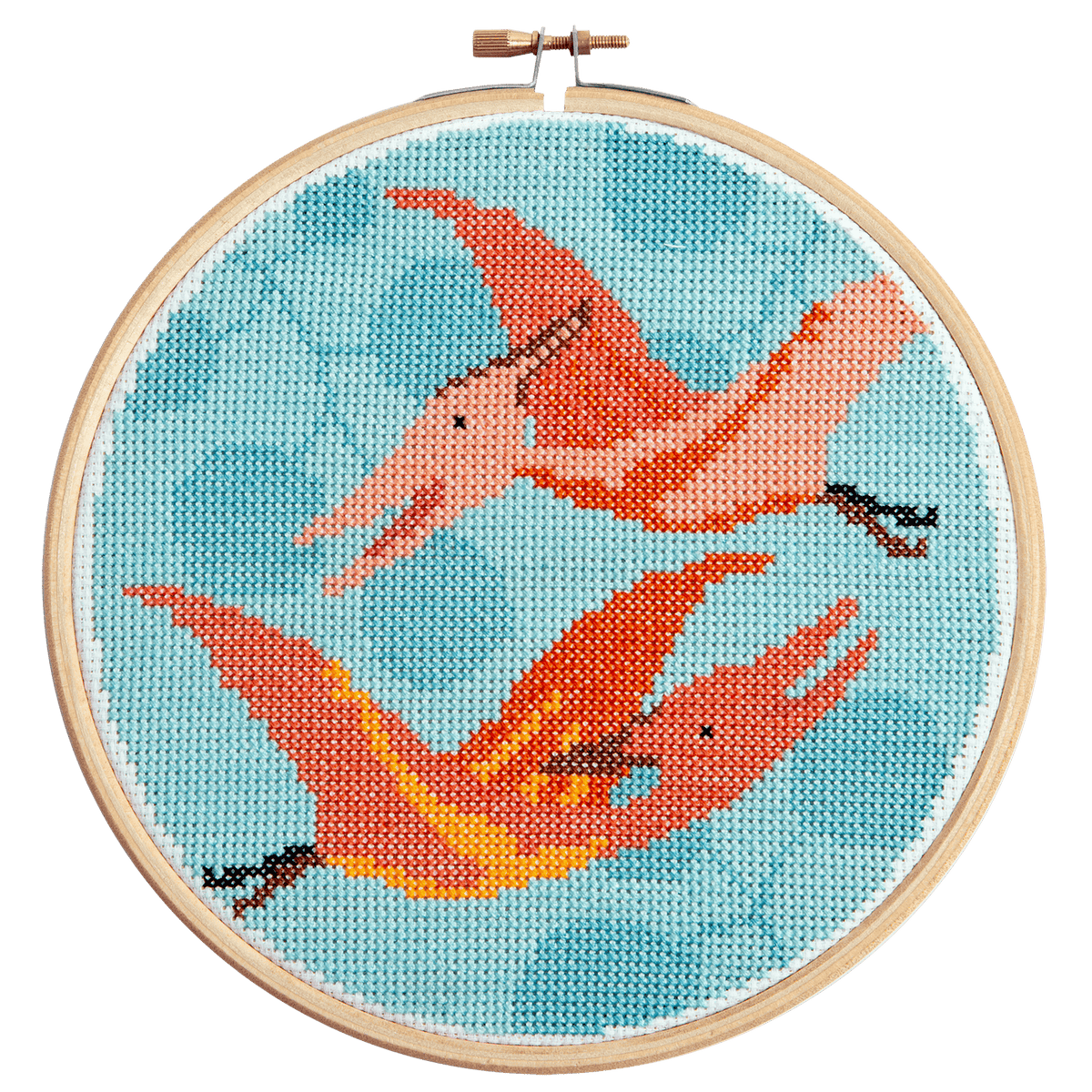 Pterodactyl Dinosaur Cross Stitch Kit for Beginners