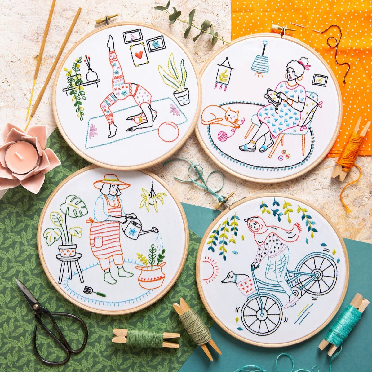 Unwind - Booklover Embroidery Kit for Beginners