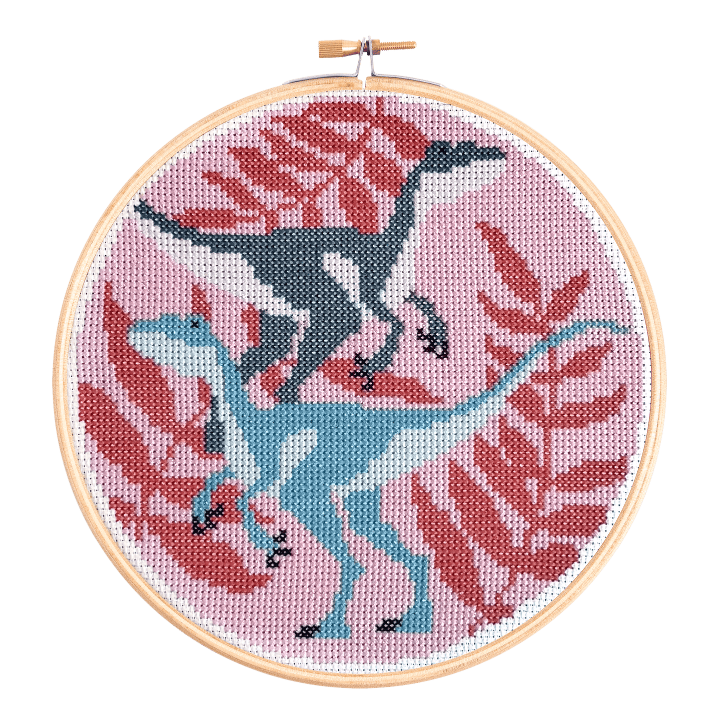 Velociraptors Dinosaur Cross Stitch Kit for Beginners