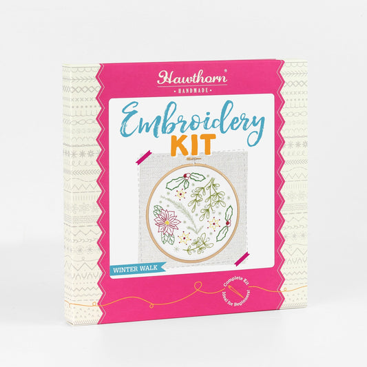 Winter Walk Christmas Embroidery Kit for Beginners