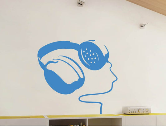Headphones Wall Sticker – Music Lover Vinyl Decal