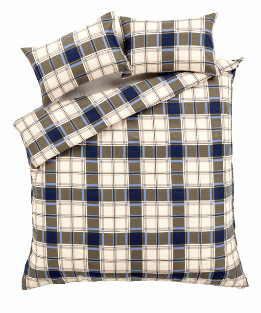 Highland Tartan Luxurious Duvet Set Super Soft Brushed Cotton Flannel Bedding OEKO-TEX Certified Elegant Quilt Cover for Master Suite or Guest Room by OLIVIA ROCCO