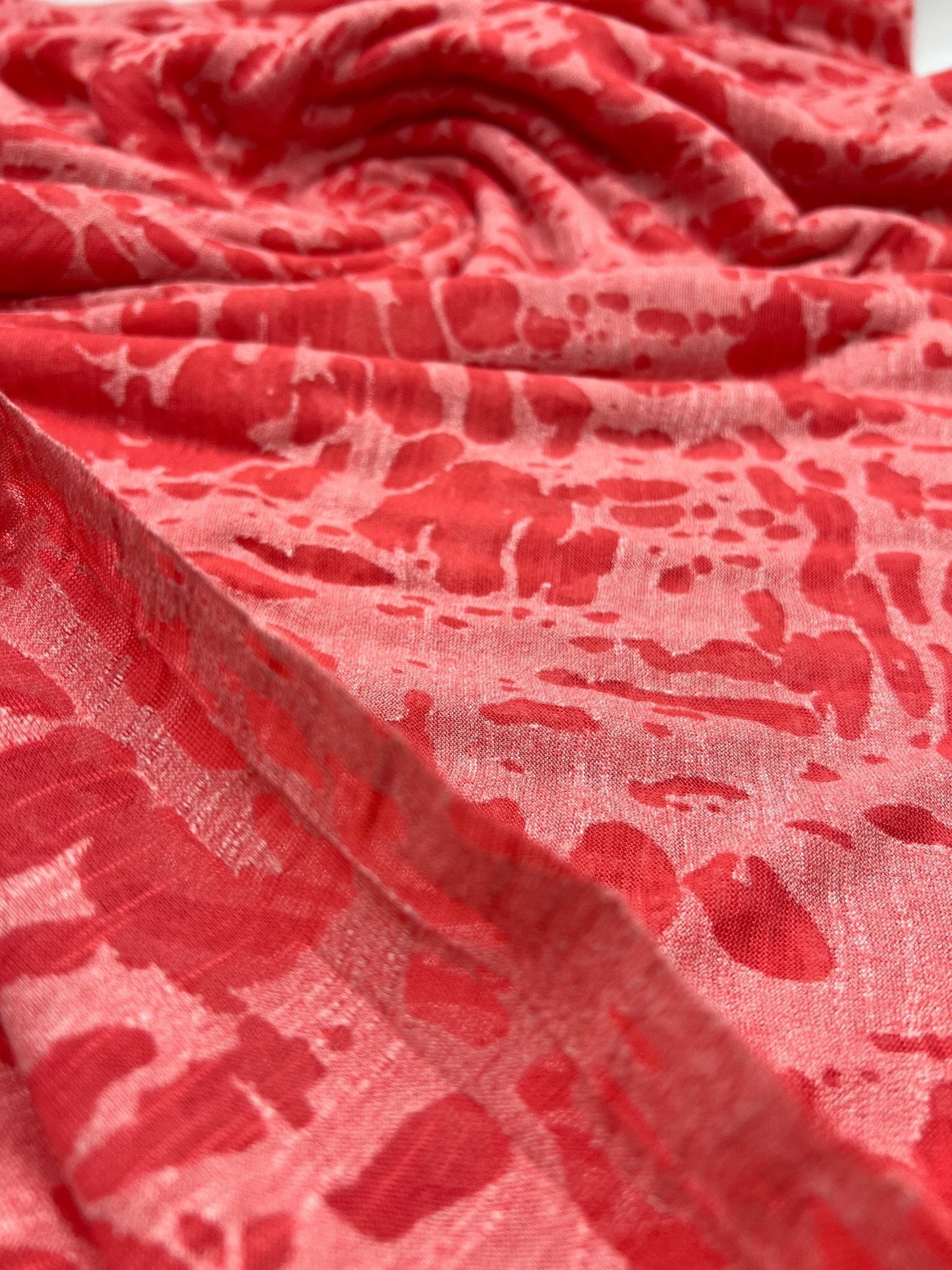 Hot Pink Animal Burnout 2 Way Stretch Fabric