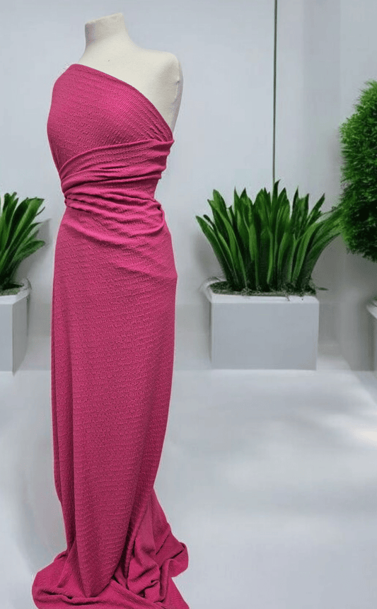 Hot Pink Cerise Popcorn 2 Way Stretch Fabric