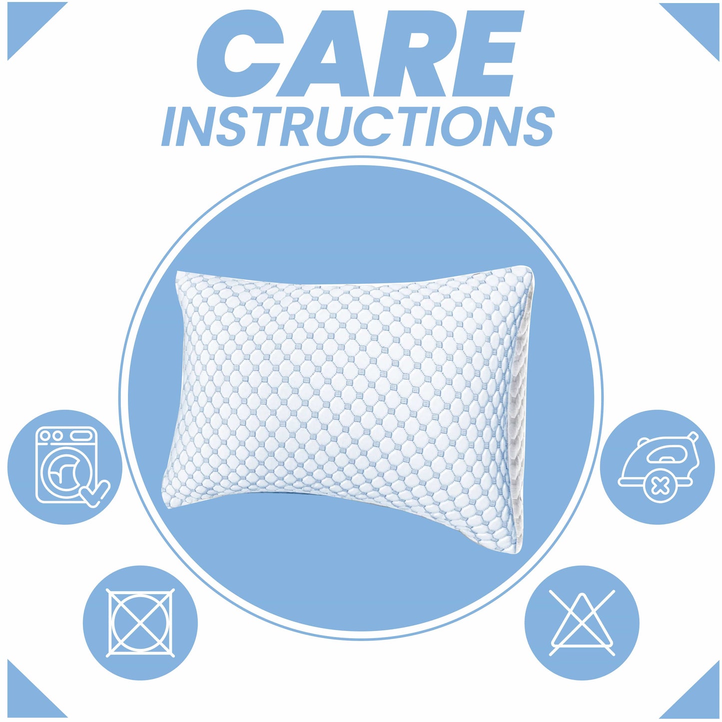 OLIVIA ROCCO Ice Cool Hypoallergenic Cooling Memory Foam Pillow for Cold Night Comfort and Breathable All Night Support Daily