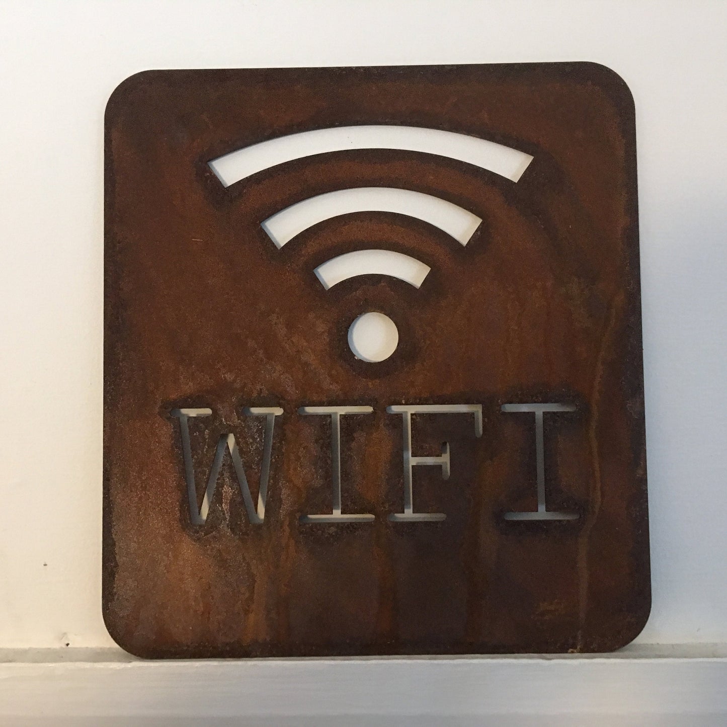 Rusty Metal Wifi Sign