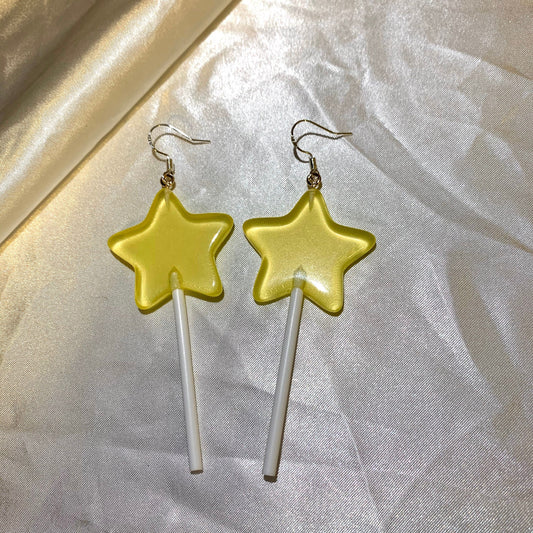 Colourful large Star Wand lollipop earrings