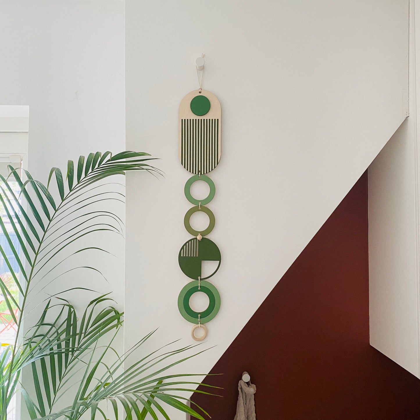 Green Modern Wall Art - Wood Wall Hanging - Mid Century Wall Decor