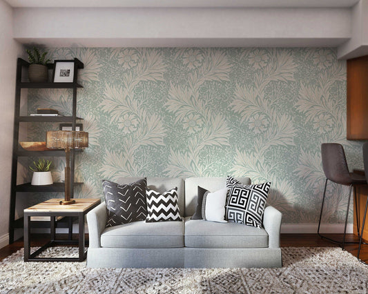 Marigold Floral William Morris Wallpaper | Mural | Feature Wall Decoration | Peel and Stick or Traditional