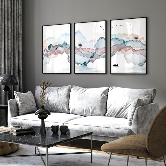 Japandi Art Prints | Set of 3 Japan Landscape Prints