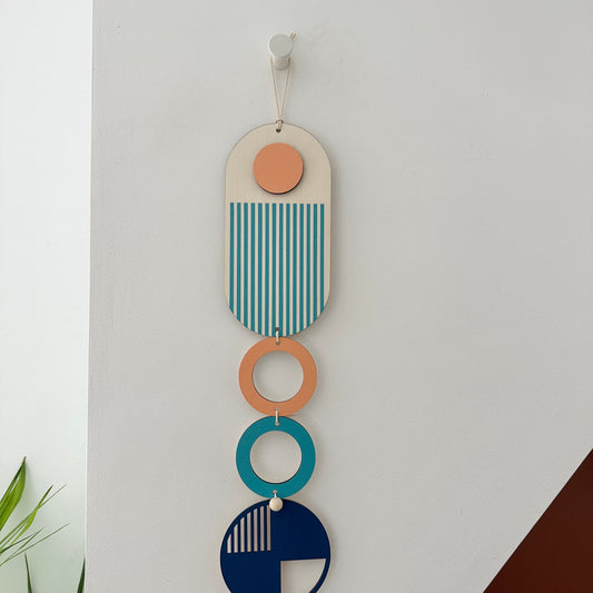 Geometric Wall Art – Modern Wood Tapestry, Mid-Century Decor