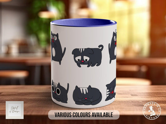 Cute Cat Mug – Handmade Cat Coffee Cup | Colourful Bone China Mug With Smash Proof Packaging