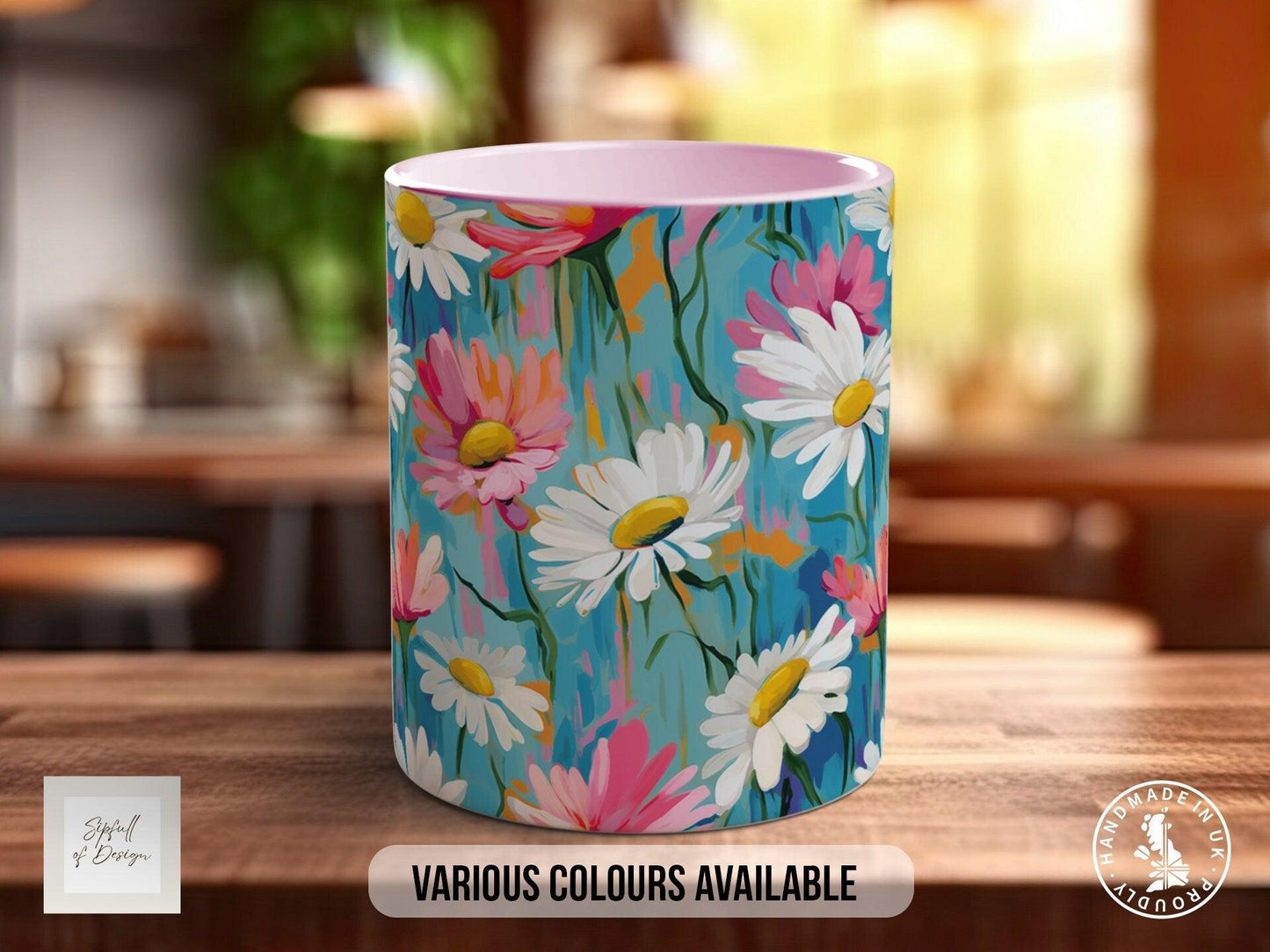 Birth Month Flowers Mug - April Daisy and Sweet Pea -