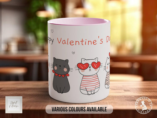 Valentine Cat Mug - Handmade Cute Cat Lover Mug With Smash Proof Box