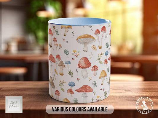 Mushroom Garden Pattern Full Wrap Coloured Art Mug - Design 7
