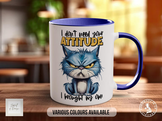 Funny Cat Mug | Humorous Tea Cup for Cat Lovers – Colourful, Dishwasher Safe 11oz Mug
