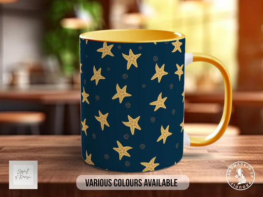 Starfish Star Pattern Full Wrap Coloured Art Mug - Design 17