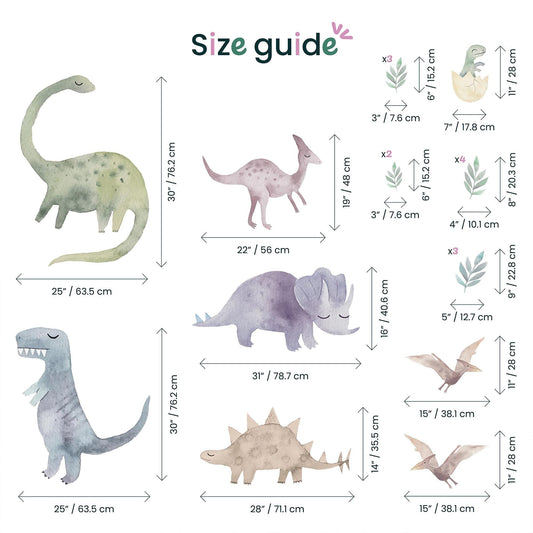 Colorful Dinosaur Wall Decals: Kids Room Decor, Peel & Stick