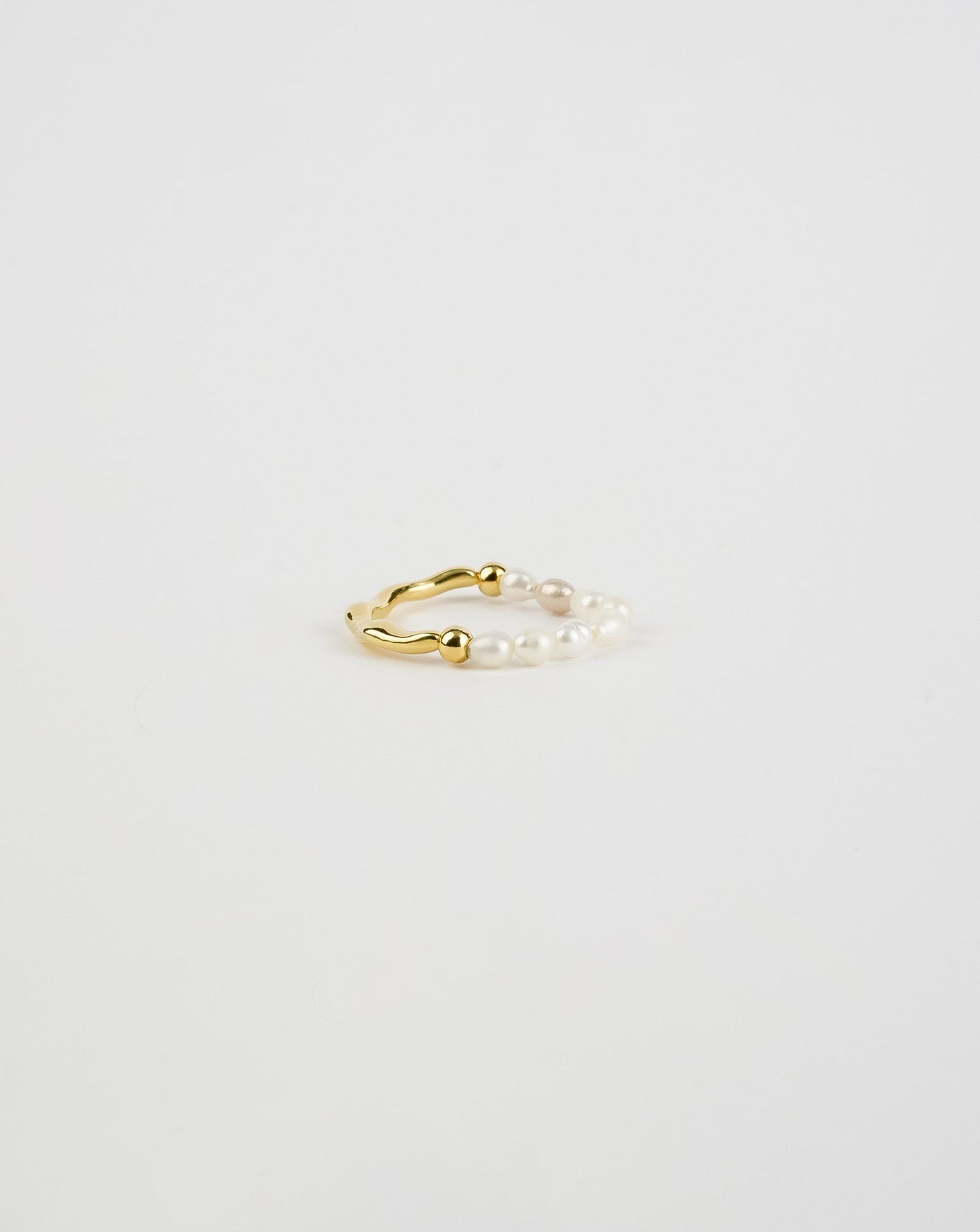 Hammered Pearl Ring