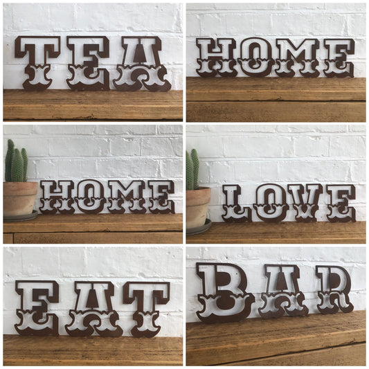 Rusty 5" Carnival Metal Letters A-Z