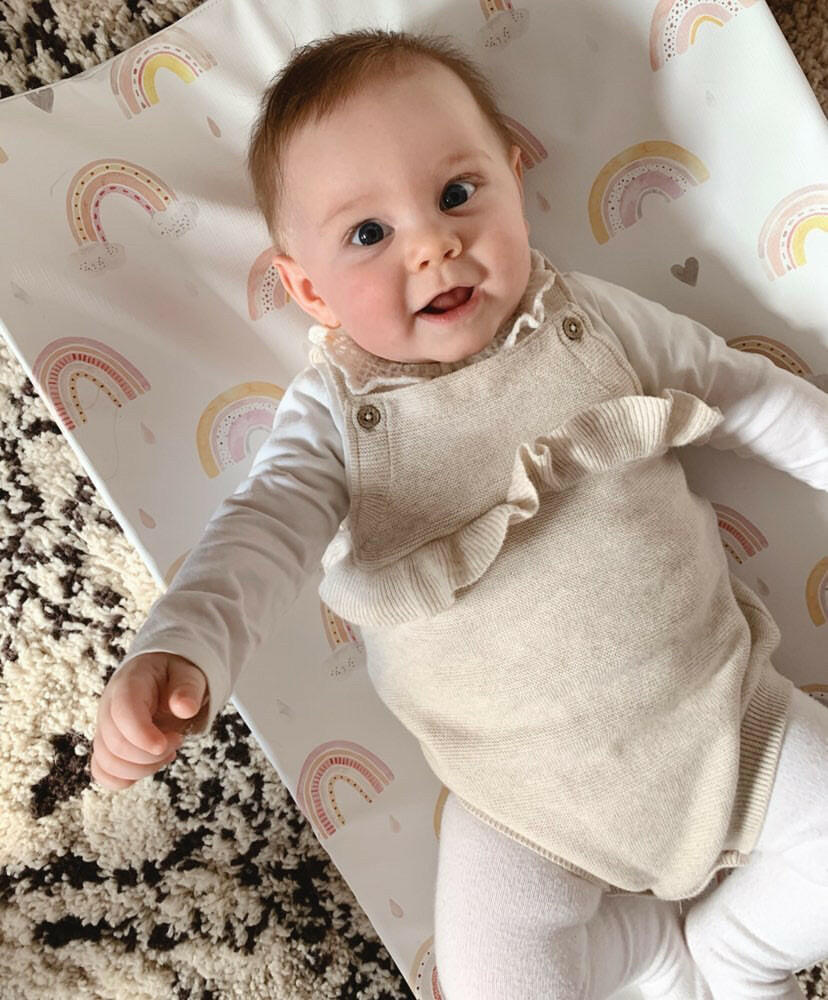 Anti-Roll Wedge Changing Mat - Rainbow Beau