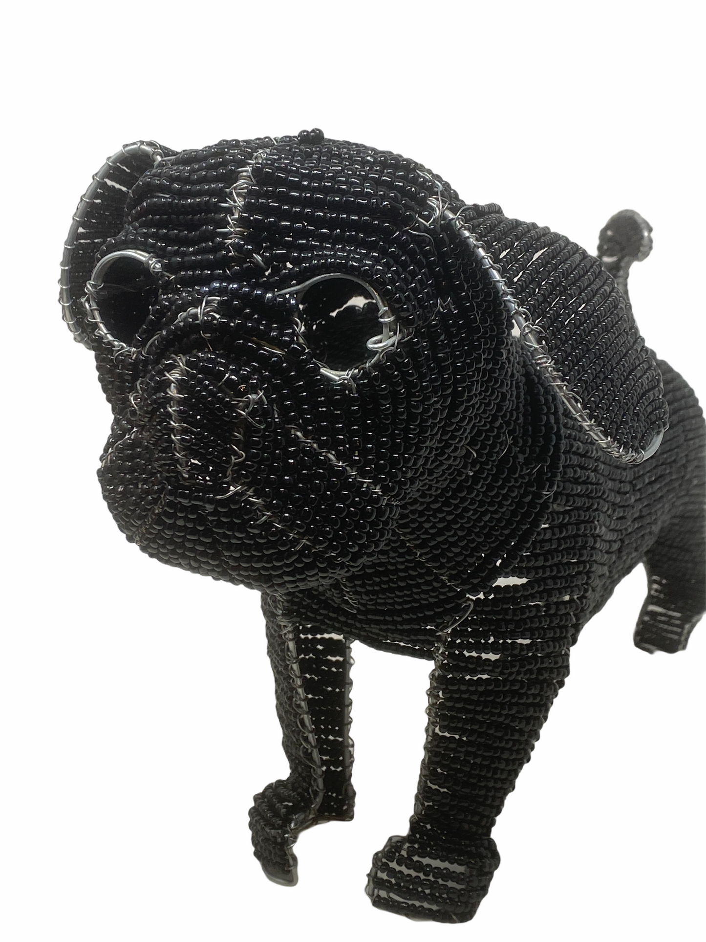 Hand Beaded Dog Sculpture - French Bulldog