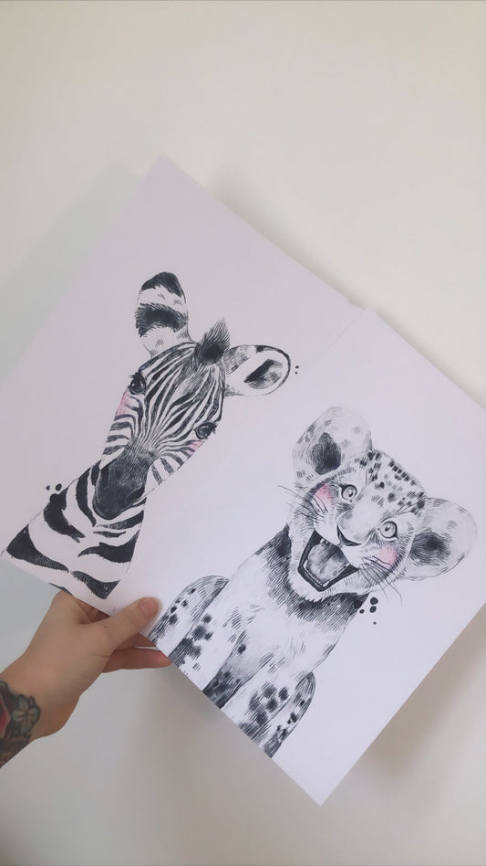 Zebra Nursery Children's Room Wall Decor Print - Zebra Only