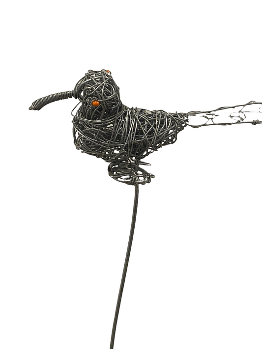 African Beaded Wire Garden Birds - (17.5)