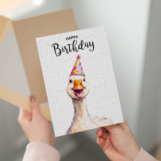Birthday Card For Him or Her Of A Goose Illustration For Him or Her Birthday Gift