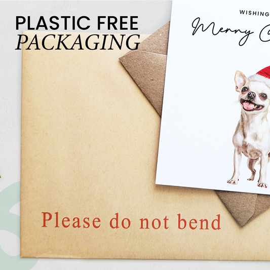 Chihuahua Dog Christmas Card – Cute Dog Lover Christmas Card – Eco Friendly “Merry Christmas” Card – Chihuahua Holiday Card