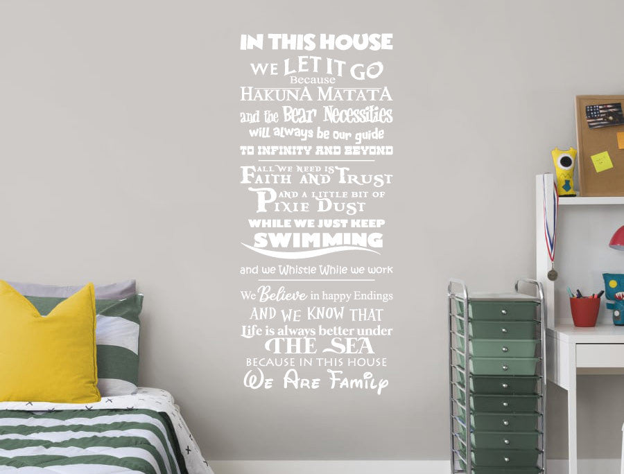 In This House We Are Family Wall Sticker Quote