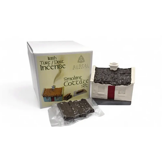 Irish Turf / Peat Incense Smoking Cottage Set