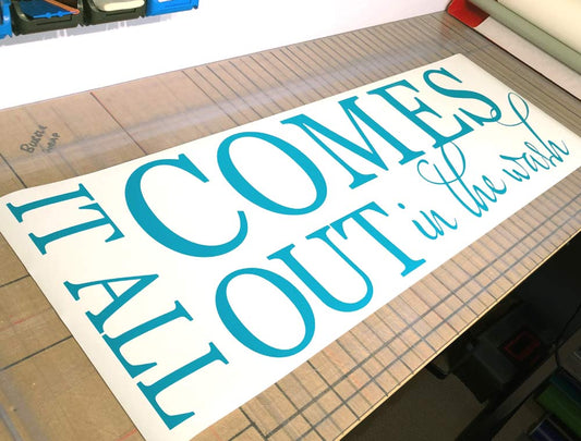 It All Comes Out in the Wash Wall Sticker – Laundry Room Wall Decal