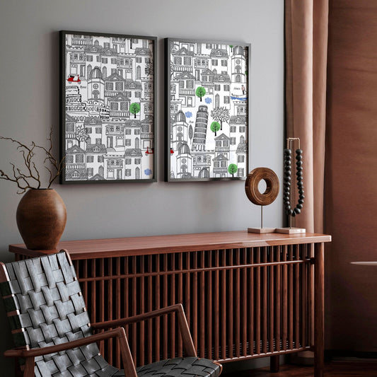 Italy print wall art | set of 2 travel posters