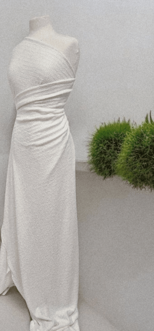 Ivory Popcorn Stretch Fabric
