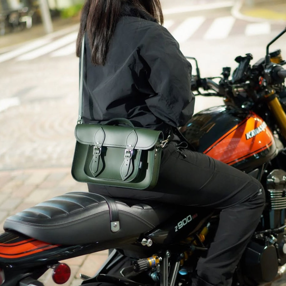 Handmade Leather Satchel - Ivy Green