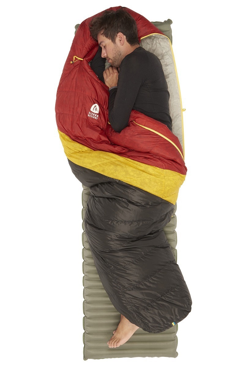 Sierra Designs Nitro 20°F (-7°C) 800-Fill DriDown Sleeping Bag - Regular - Red/Yellow/Peat