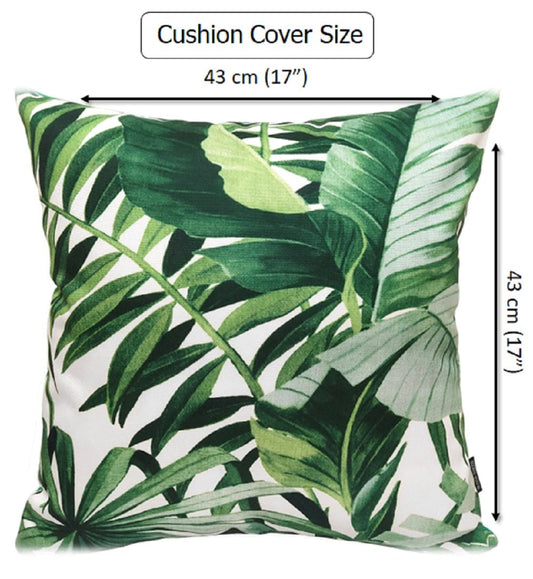 OLIVIA ROCCO Cushion Covers Jamil Green Waterproof 43x43 cm Reversible Breathable Indoor Outdoor Patio Garden Sofa Bed Chair Protection