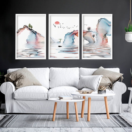 Japan print | set of 3 framed wall art prints
