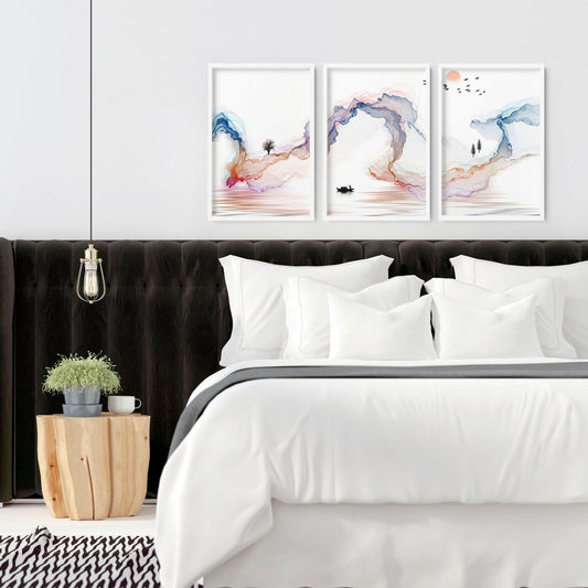 Japan gallery wall art | set of 3 wall art for bedrooms