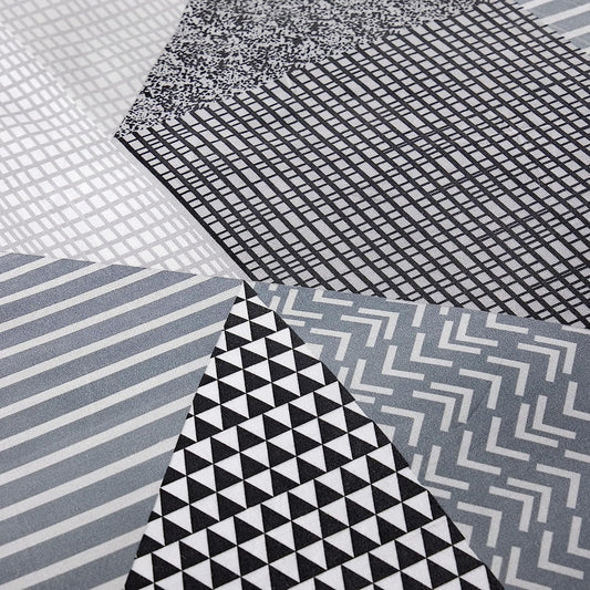 Jasper Grey Printed Reversible Quilted Duvet Cover Set with Button Closure in Single Double and King High-Quality Polyester by OLIVIA ROCCO