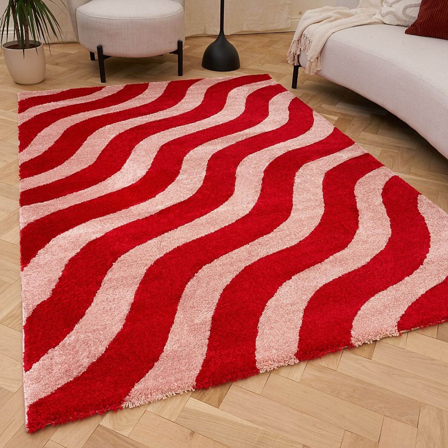 Joli Wave Red & Pink Rug