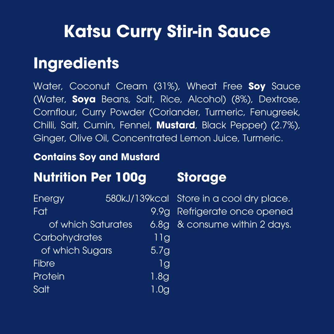 Katsu Curry Stir-in Sauce 260g – Low FODMAP, Gluten Free & Vegan